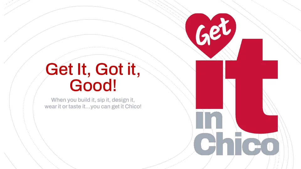 cover image of the Get it in Chico Social Media presentation on launch day